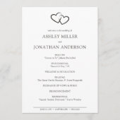 Elegante moderne eenvoudige elementen bruiloft programmakaart (Voorkant)