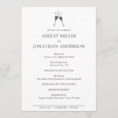 Elegante moderne eenvoudige elementen bruiloft programmakaart (Voorkant)