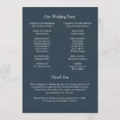 Elegante moderne eenvoudige elementen bruiloft programmakaart (Achterkant)