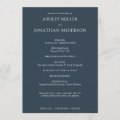 Elegante moderne eenvoudige elementen bruiloft programmakaart (Voorkant)