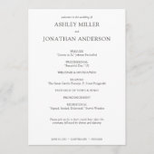 Elegante moderne eenvoudige elementen bruiloft programmakaart (Voorkant)