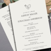 Elegante moderne eenvoudige elementen bruiloft programmakaart