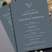 Elegante moderne eenvoudige elementen bruiloft programmakaart