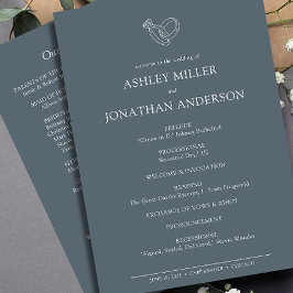 Elegante moderne eenvoudige elementen bruiloft programmakaart