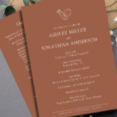 Elegante moderne eenvoudige elementen bruiloft programmakaart