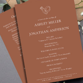 Elegante moderne eenvoudige elementen bruiloft programmakaart