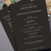 Elegante moderne eenvoudige elementen bruiloft programmakaart