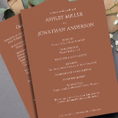 Elegante moderne eenvoudige elementen bruiloft programmakaart