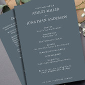 Elegante moderne eenvoudige elementen bruiloft programmakaart