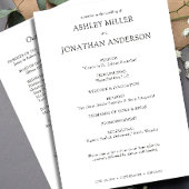 Elegante moderne eenvoudige elementen bruiloft programmakaart