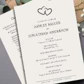 Elegante moderne eenvoudige elementen bruiloft programmakaart