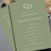 Elegante moderne eenvoudige elementen bruiloft programmakaart