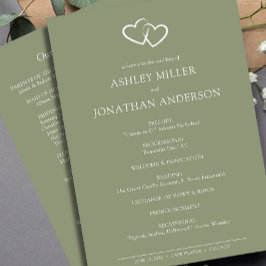 Elegante moderne eenvoudige elementen bruiloft programmakaart