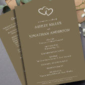 Elegante moderne eenvoudige elementen bruiloft programmakaart