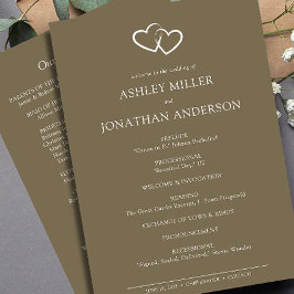 Elegante moderne eenvoudige elementen bruiloft programmakaart