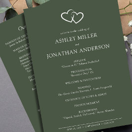 Elegante moderne eenvoudige elementen bruiloft programmakaart