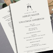 Elegante moderne eenvoudige elementen bruiloft programmakaart