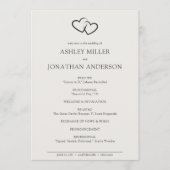 Elegante moderne eenvoudige elementen bruiloft programmakaart (Voorkant)