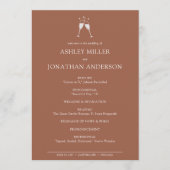 Elegante moderne eenvoudige elementen bruiloft programmakaart (Voorkant)