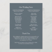 Elegante moderne eenvoudige elementen bruiloft programmakaart (Achterkant)