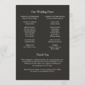 Elegante moderne eenvoudige elementen bruiloft programmakaart (Achterkant)