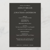 Elegante moderne eenvoudige elementen bruiloft programmakaart (Voorkant)