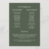 Elegante moderne eenvoudige elementen bruiloft programmakaart (Achterkant)