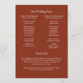 Elegante moderne eenvoudige elementen bruiloft programmakaart (Achterkant)