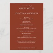 Elegante moderne eenvoudige elementen bruiloft programmakaart (Voorkant)