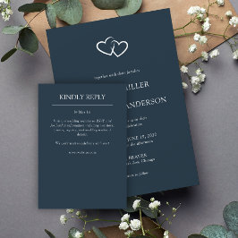 Elegante moderne eenvoudige elementen bruiloft RSVP kaartje