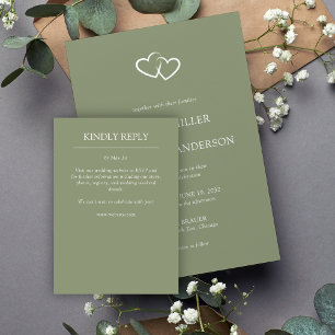 Elegante moderne eenvoudige elementen bruiloft RSVP kaartje