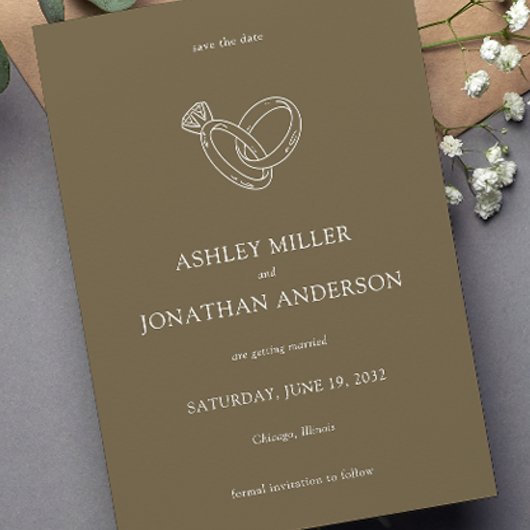 Elegante moderne eenvoudige elementen bruiloft save the date