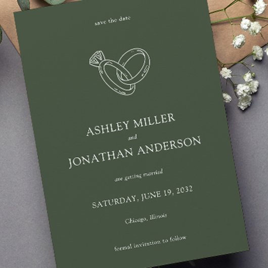 Elegante Moderne Eenvoudige Elementen Bruiloft Save The Date