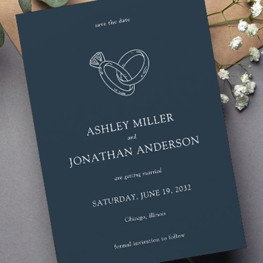 Elegante moderne eenvoudige elementen bruiloft save the date