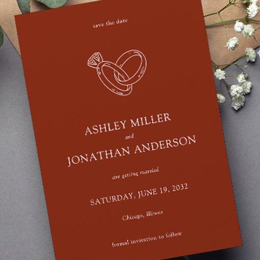 Elegante moderne eenvoudige elementen bruiloft save the date
