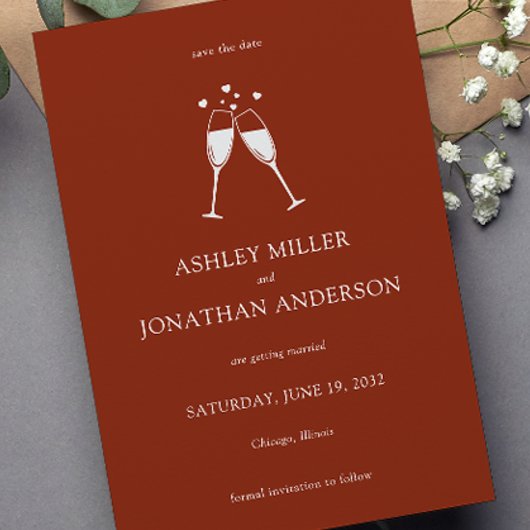 Elegante moderne eenvoudige elementen bruiloft save the date