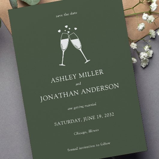 Elegante moderne eenvoudige elementen bruiloft save the date