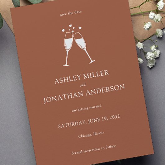 Elegante moderne eenvoudige elementen bruiloft save the date