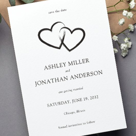 Elegante moderne eenvoudige elementen bruiloft save the date