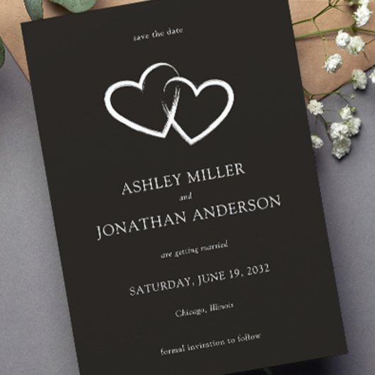Elegante moderne eenvoudige elementen bruiloft save the date