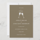 Elegante moderne eenvoudige elementen bruiloft save the date (Voorkant)