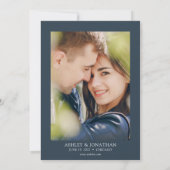 Elegante Moderne Eenvoudige Elementen Trouwfoto Kaart (Achterkant)