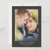 Elegante Moderne Eenvoudige Elementen Trouwfoto Kaart (Achterkant)