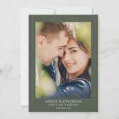 Elegante Moderne Eenvoudige Elementen Trouwfoto Kaart (Achterkant)