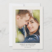 Elegante Moderne Eenvoudige Elementen Trouwfoto Kaart (Achterkant)