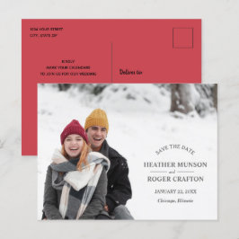 Elegante Moderne Eenvoudige Foto Bruiloft Save the Aankondigingskaart