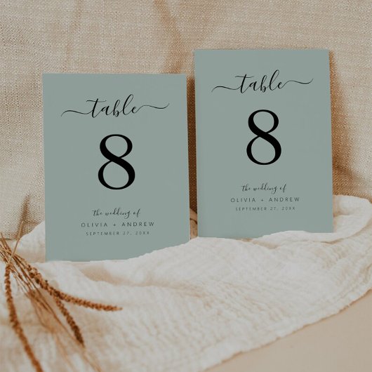 Elegante Moderne Eenvoudige Lichtgroene Kleur Trou Kaart