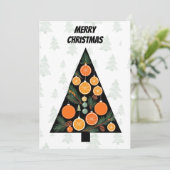 Elegante moderne eenvoudige minimalistische kerstb feestdagenkaart (Staand voorkant)