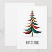 Elegante moderne eenvoudige minimalistische kerstb feestdagenkaart (Voorkant / Achterkant)