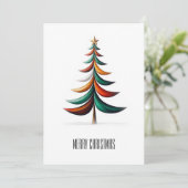 Elegante moderne eenvoudige minimalistische kerstb feestdagenkaart (Staand voorkant)